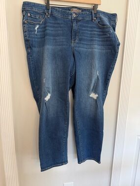 Torrid Boyfriend Straight Jeans Vintage Stretch Distressed Women’s 24R Plus Size